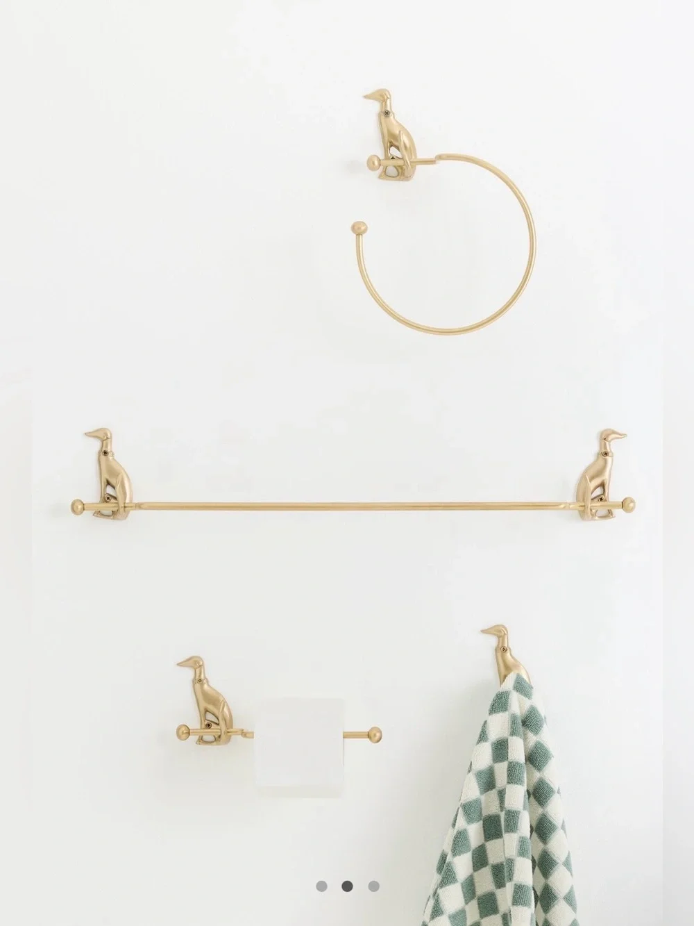 Anthropologie Caine Dog Towel Ring, Brushed Brass